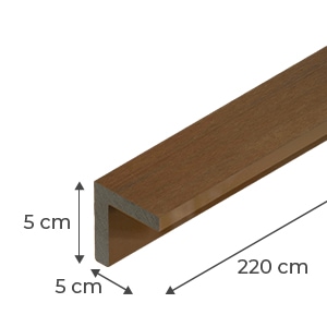 Perfil L remate madera composite